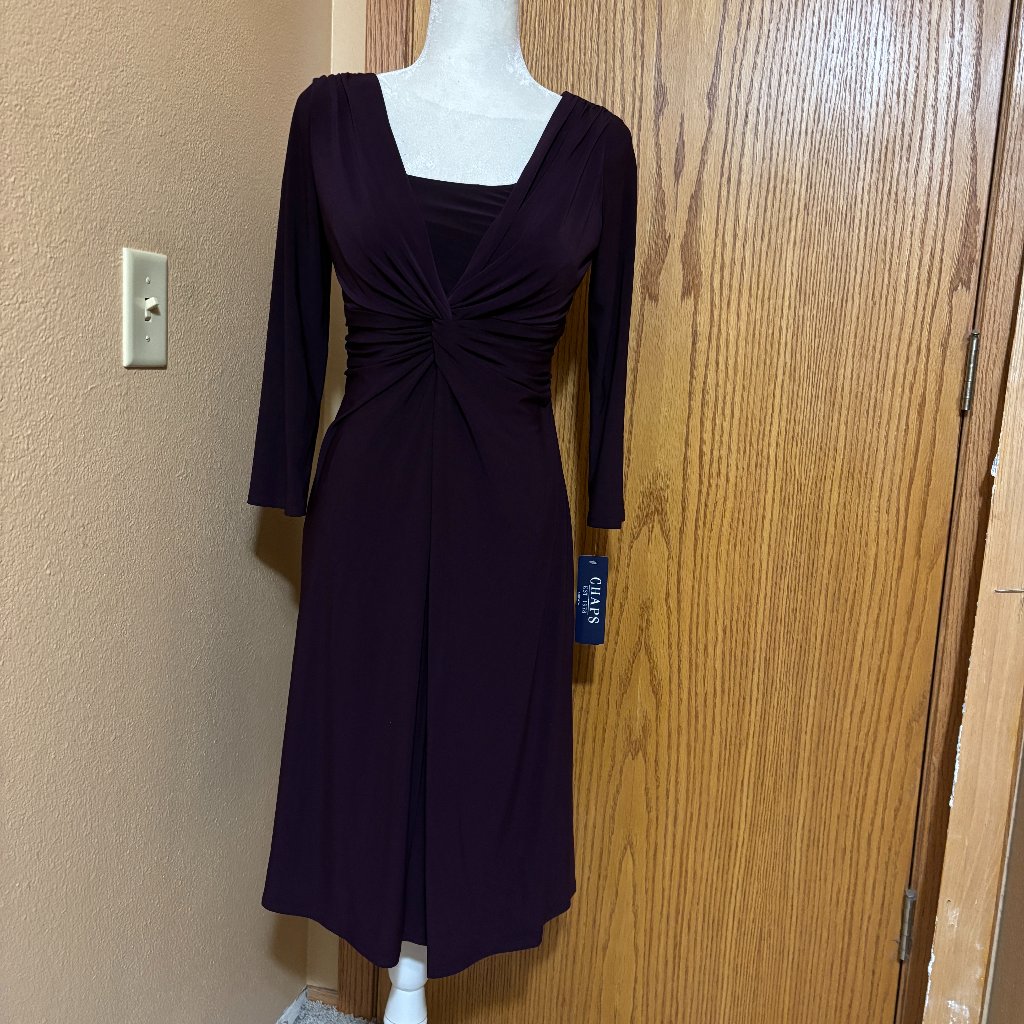 Chaps Ladies Small Dress Nwt Aubergine
